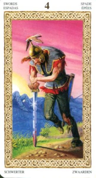Tarot of Druids. Таро Друидов %% 4 пентаклей