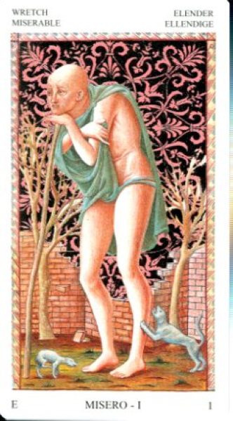 Таро Мантеньи Серебряное Пасьянсное (Mantegna Tarot) %% 4 пентаклей