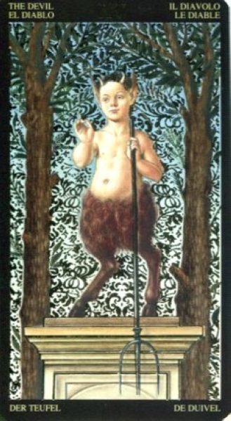 Золотое таро Боттичелли (Golden Botticelli Tarot) %% XV Дьявол