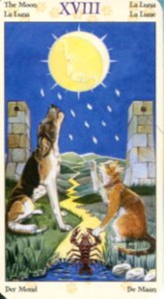 Tarot of Pagan Cats. Таро Языческих кошек (мини) %% XVIII Луна