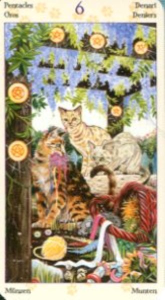 Tarot of Pagan Cats. Таро Языческих кошек (мини) %% 6 жезлов