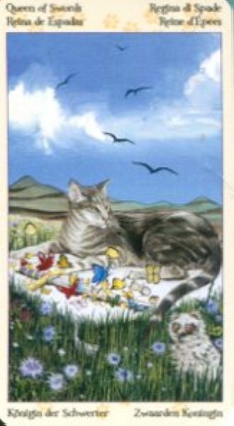 Tarot of Pagan Cats. Таро Языческих кошек (мини) %% Королева пентаклей