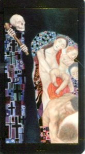 Мини Таро Климта. Klimt Tarot. Позолоченное %% XIII Смерть