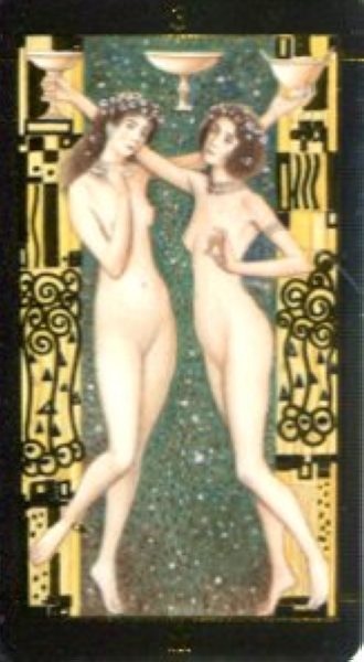 Мини Таро Климта. Klimt Tarot. Позолоченное %% 3 чаш
