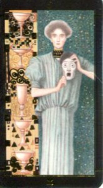 Мини Таро Климта. Klimt Tarot. Позолоченное %% 5 чаш