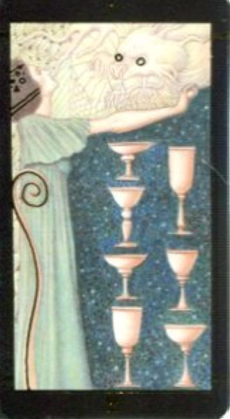 Мини Таро Климта. Klimt Tarot. Позолоченное %% 7 чаш