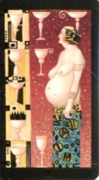 Мини Таро Климта. Klimt Tarot. Позолоченное %% 9 чаш