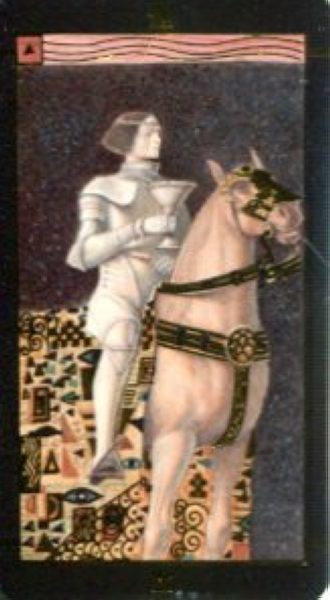 Мини Таро Климта. Klimt Tarot. Позолоченное %% Рыцарь чаш
