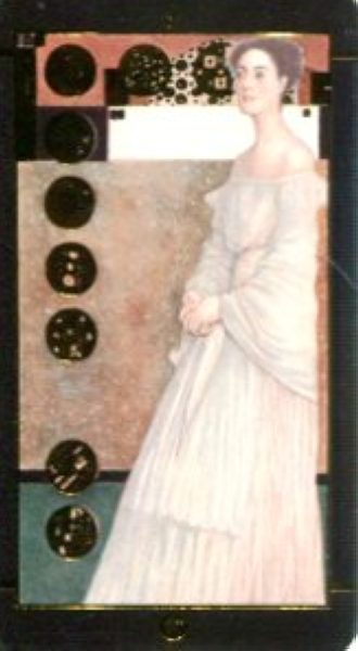 Мини Таро Климта. Klimt Tarot. Позолоченное %% 9 жезлов