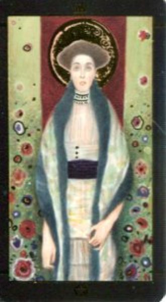 Мини Таро Климта. Klimt Tarot. Позолоченное %% Королева жезлов