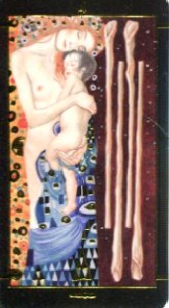 Мини Таро Климта. Klimt Tarot. Позолоченное %% 4 мечей