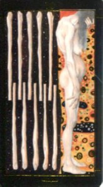Мини Таро Климта. Klimt Tarot. Позолоченное %% 10 мечей