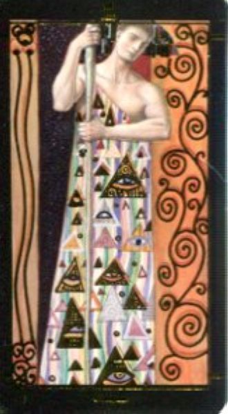 Мини Таро Климта. Klimt Tarot. Позолоченное %% Паж мечей