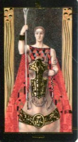 Мини Таро Климта. Klimt Tarot. Позолоченное %% Рыцарь мечей