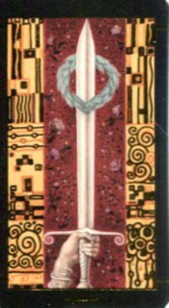 Мини Таро Климта. Klimt Tarot. Позолоченное %% Туз пентаклей