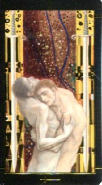 Мини Таро Климта. Klimt Tarot. Позолоченное %% 2 пентаклей