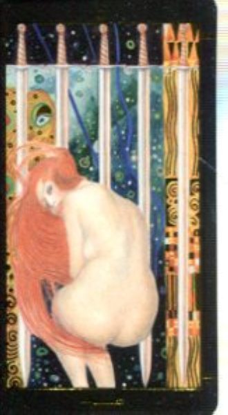 Мини Таро Климта. Klimt Tarot. Позолоченное %% 5 пентаклей