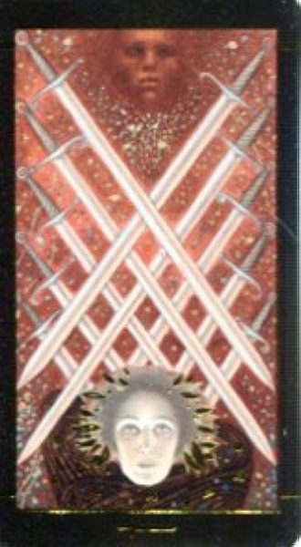 Мини Таро Климта. Klimt Tarot. Позолоченное %% 10 пентаклей