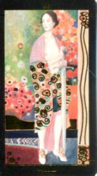 Мини Таро Климта. Klimt Tarot. Позолоченное %% Королева пентаклей