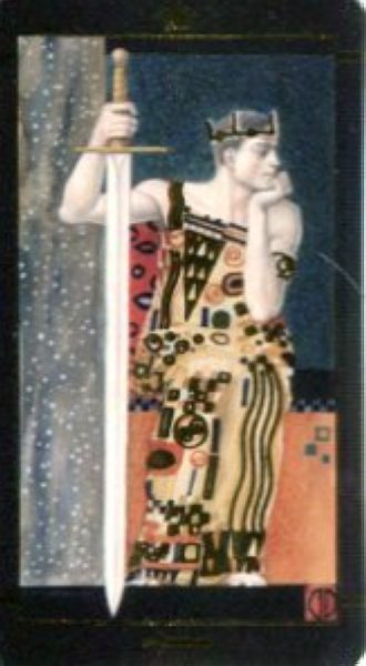 Мини Таро Климта. Klimt Tarot. Позолоченное %% Король пентаклей