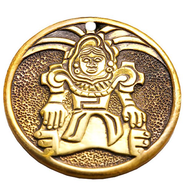 Амулет-подвескa «Квецзалкоатл - бог ацтеков» (латунь) %% 