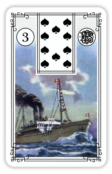 Гадальные карты «Малая колода Ленорман» (оракул 36 карт с инструкцией для гадания) %% Корабль. 10 пик