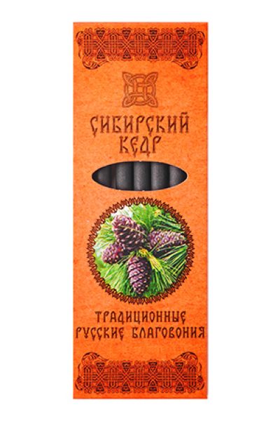 Русские благовония Сибирский кедр, плоская пачка, 7 палочек, подставка %% обложка 1