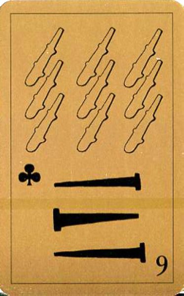 Гадальные карты «Таро Папюса» колода с инструкцией для гадания %% 9 жезлов(треф)