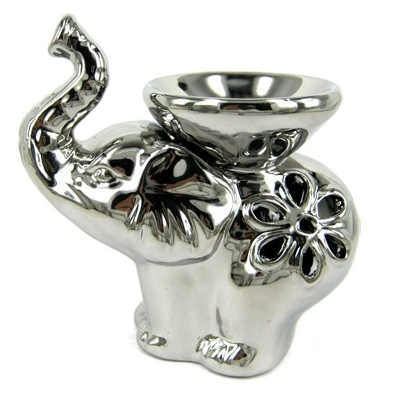 Аромалампа Слон серебро керамика 10х13 см %% внешний вид
