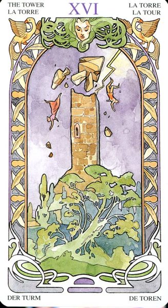 Таро Галерея (Art Nouveau). Старшие Арканы %% XVI Башня