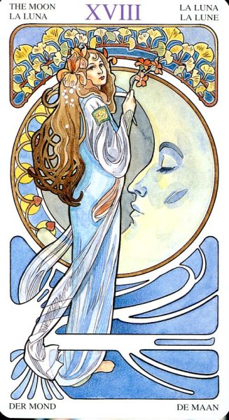 Таро Галерея (Art Nouveau). Старшие Арканы %% XVIII Луна