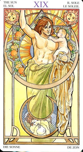 Таро Галерея (Art Nouveau). Старшие Арканы %% XIX Солнце