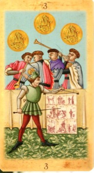 Medieval Tarot. Средневековое Таро %% 3 жезлов
