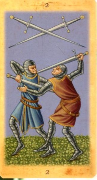 Medieval Tarot. Средневековое Таро %% 2 пентаклей