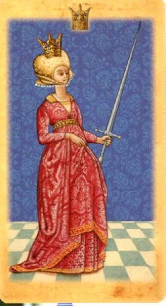 Medieval Tarot. Средневековое Таро %% Королева пентаклей