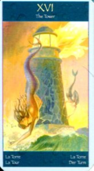 Мини Таро Волшебный Мир Сирен (Mini Tarot Of Mermaids) %% XVI Башня