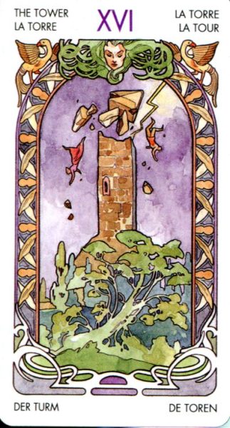 Tarot Art Nouveau (mini). Мини Таро Галерея %% XVI Башня