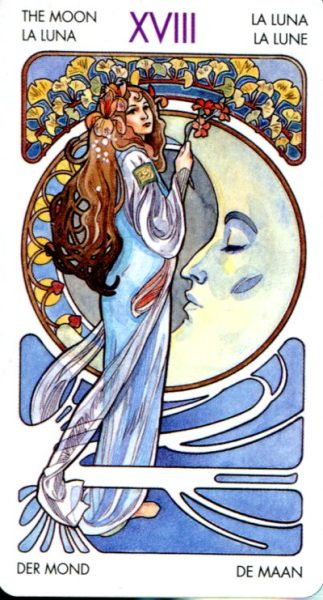 Tarot Art Nouveau (mini). Мини Таро Галерея %% XVIII Луна