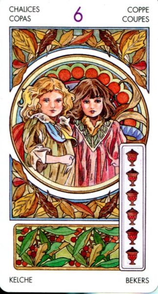Tarot Art Nouveau (mini). Мини Таро Галерея %% 6 чаш