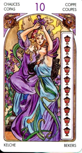 Tarot Art Nouveau (mini). Мини Таро Галерея %% 10 чаш