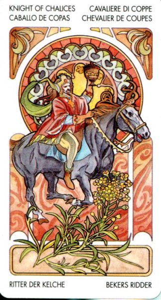 Tarot Art Nouveau (mini). Мини Таро Галерея %% Рыцарь чаш
