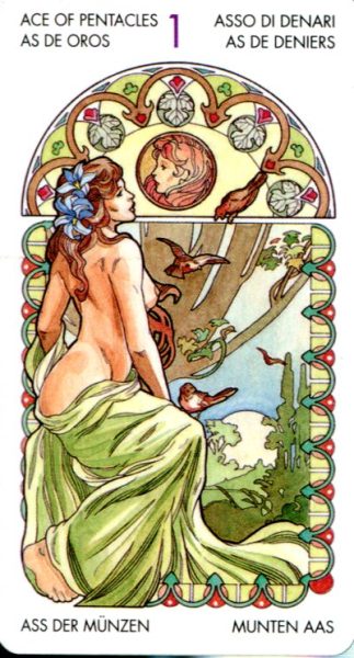 Tarot Art Nouveau (mini). Мини Таро Галерея %% Туз жезлов