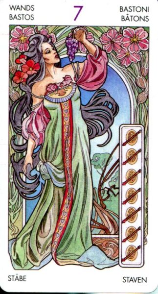 Tarot Art Nouveau (mini). Мини Таро Галерея %% 7 мечей