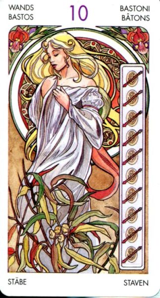 Tarot Art Nouveau (mini). Мини Таро Галерея %% 10 мечей