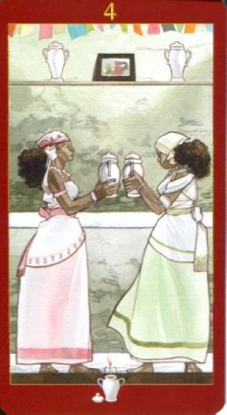 Afro-Brazilian Tarot. Таро Афро-Бразильское %% 4 чаш