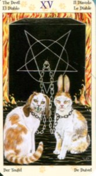 Tarot of Pagan Cats. Таро Языческих кошек (мини) %% XV Дьявол