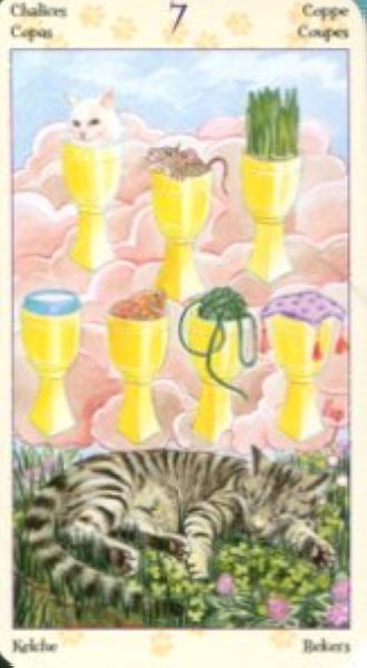 Tarot of Pagan Cats. Таро Языческих кошек (мини) %% 7 чаш