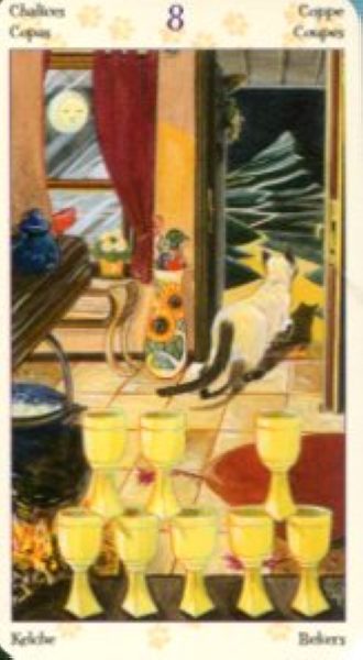 Tarot of Pagan Cats. Таро Языческих кошек (мини) %% 8 чаш