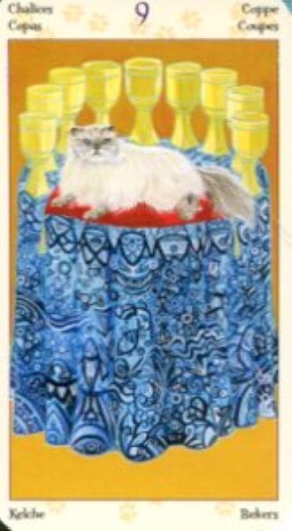 Tarot of Pagan Cats. Таро Языческих кошек (мини) %% 9 чаш