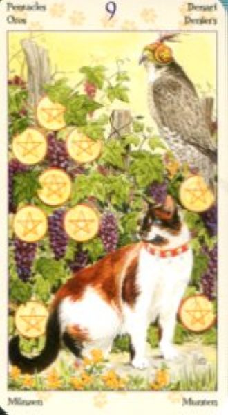 Tarot of Pagan Cats. Таро Языческих кошек (мини) %% 9 жезлов